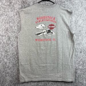 Harley-Davidson T-Shirt Men Size XL Gray Woodstock, Illinois